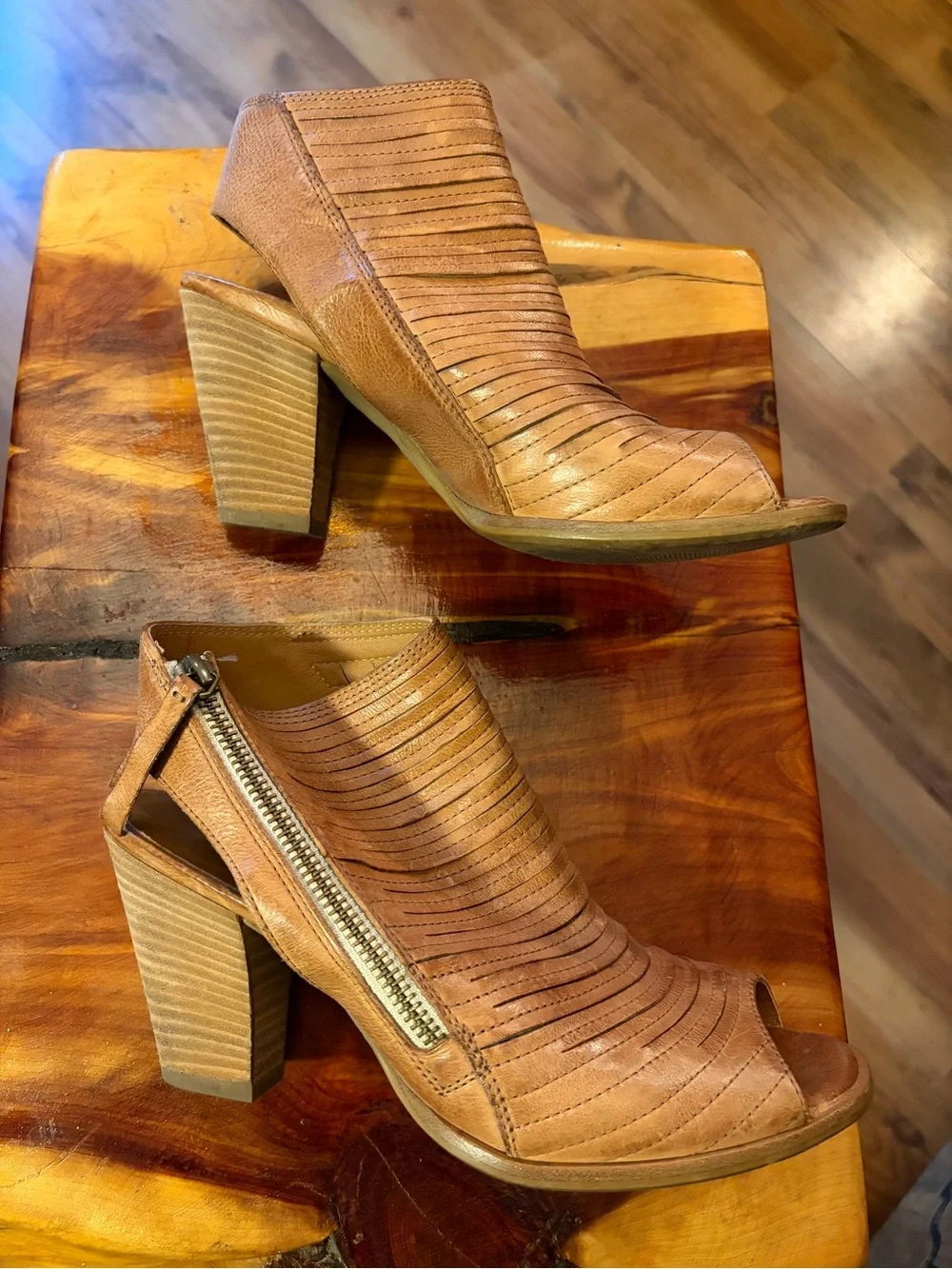 Paul Green Cayanne Peep Toe Sandal Cognac 4.5 US 7